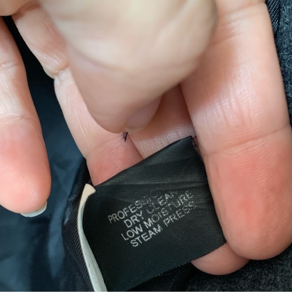 Wool Blend Jacket Grey Mid-Length Single Breasted Coat Anne Klein Extra Small - Picture 11 of 13